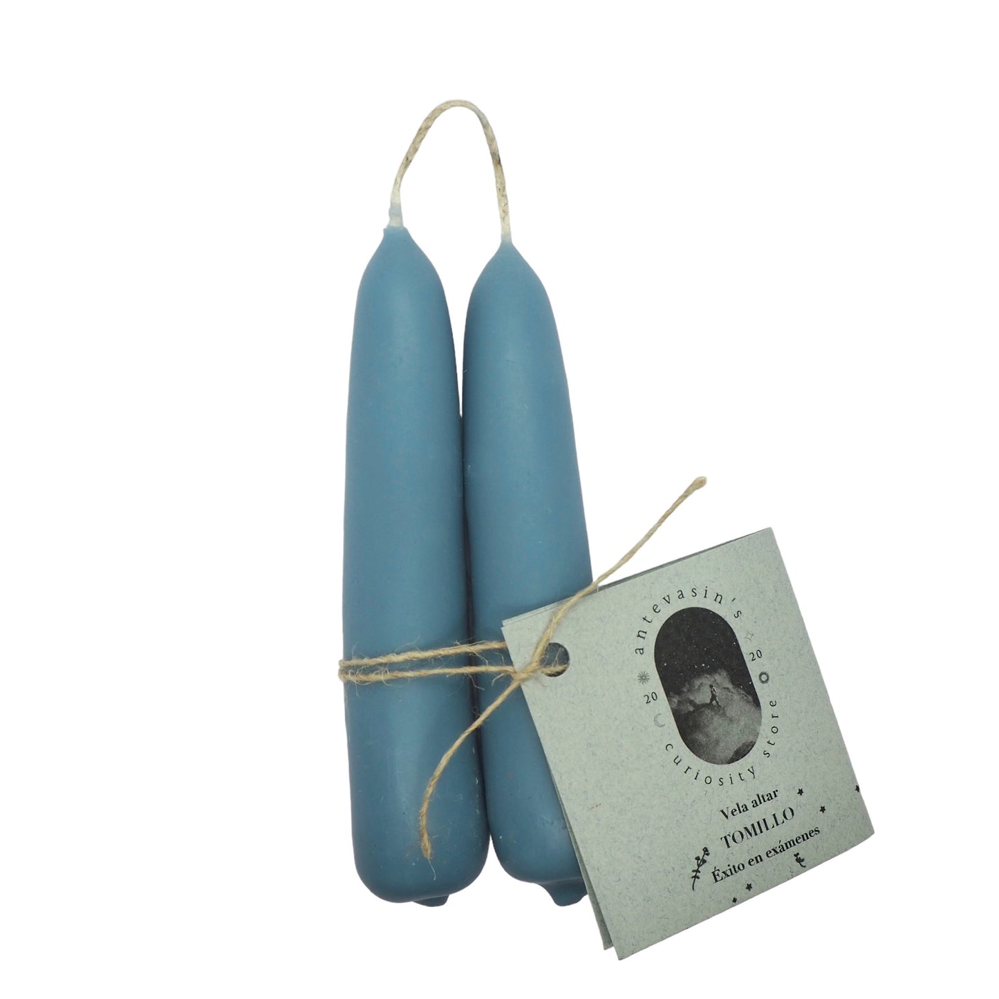Vela ritual azul niebla TOMILLO (éxito) 40gr x 13cm