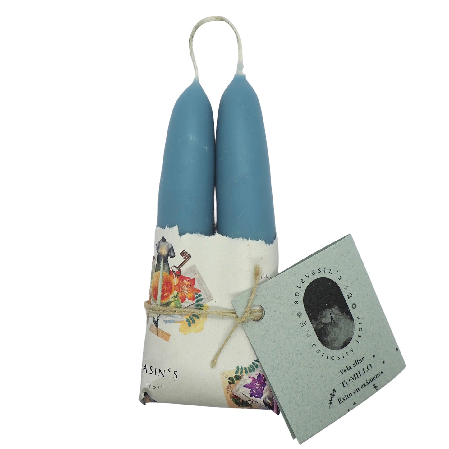 Vela ritual azul niebla TOMILLO (éxito) 40gr x 13cm