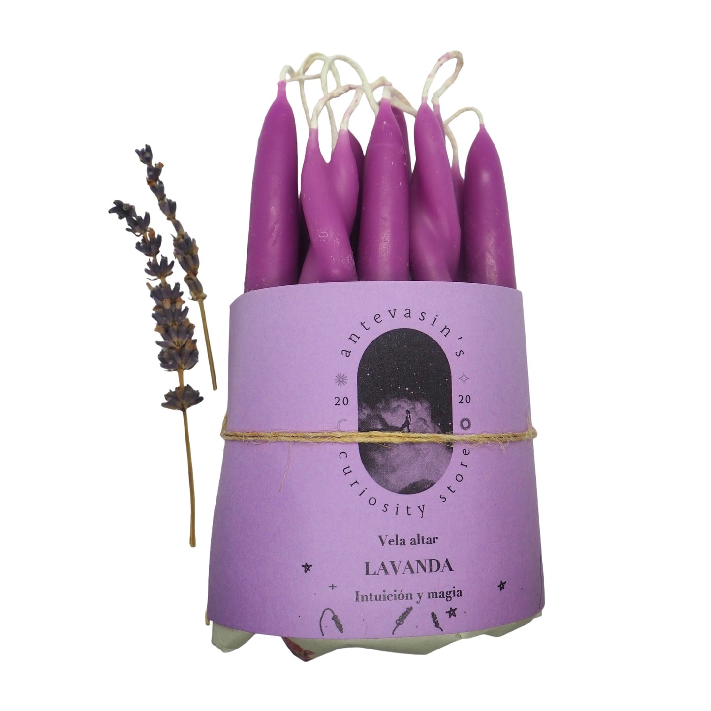 Vela ritual morada LAVANDA (intuición) 15gr x 13cm