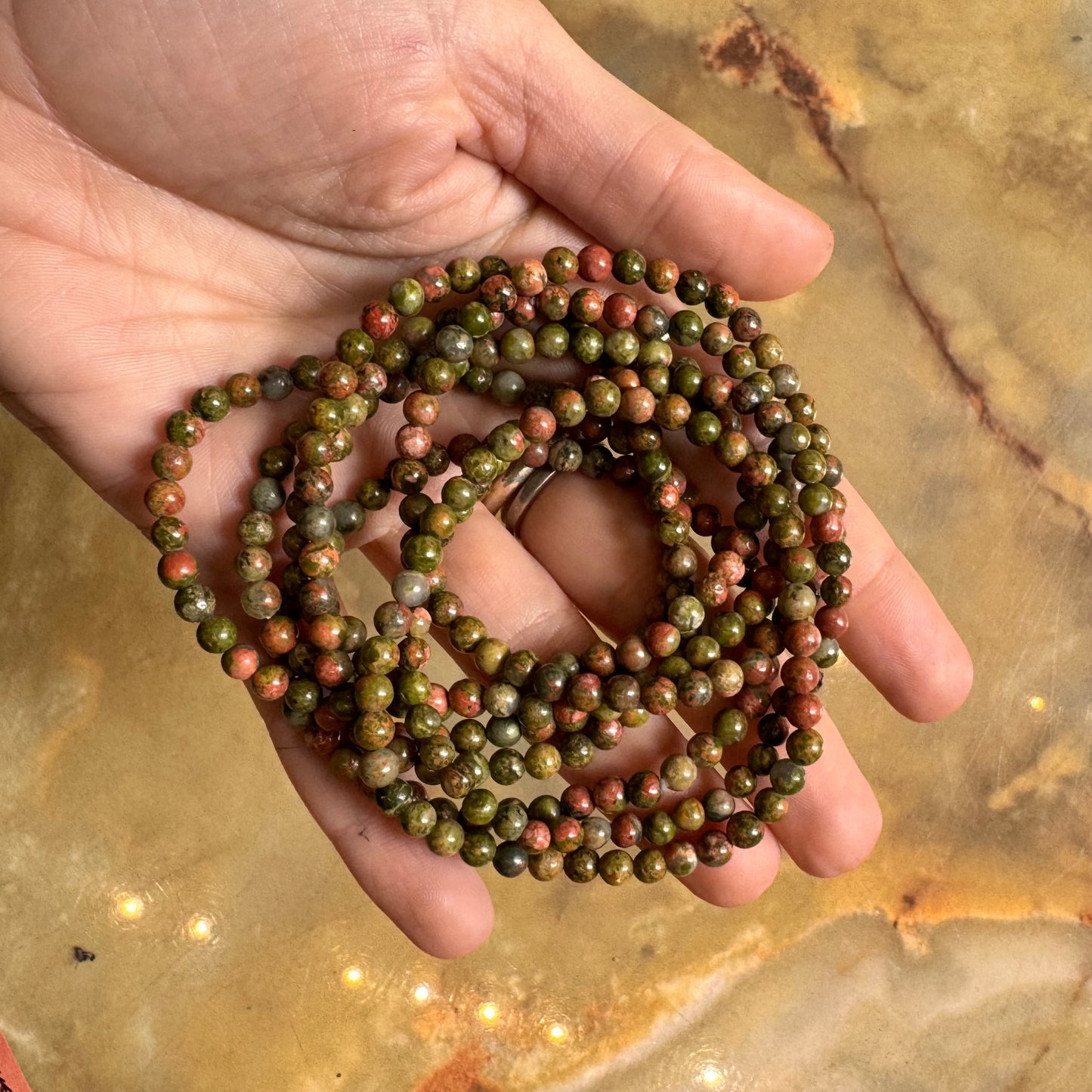 Pulsera cuentas Jaspe unakita
