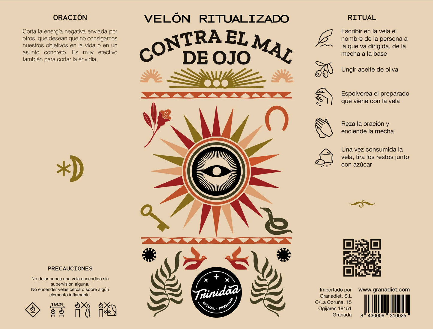 Velón de altar contra el mal de ojo