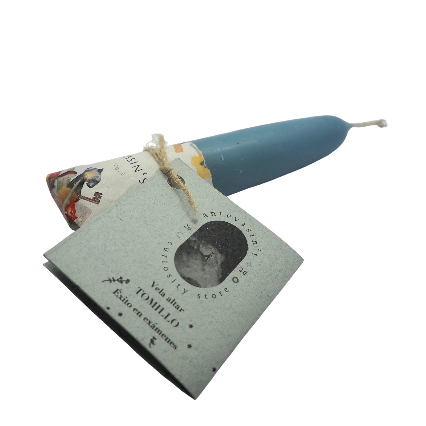 Vela ritual azul niebla TOMILLO (éxito) 40gr x 13cm