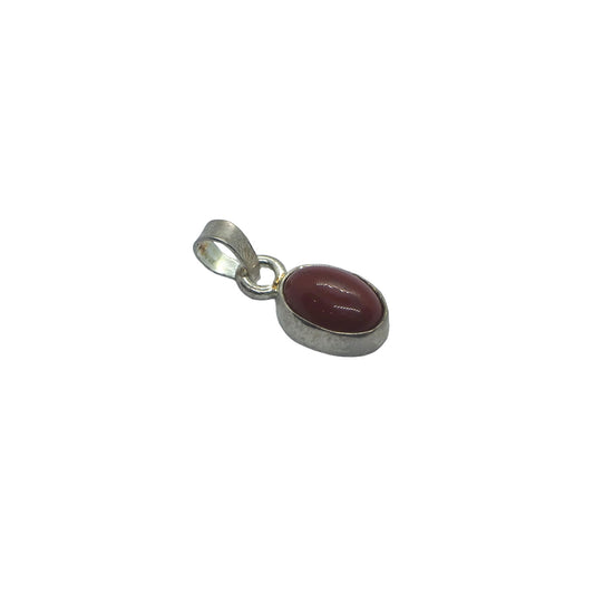 Colgante jaspe rojo de Plata con pasador