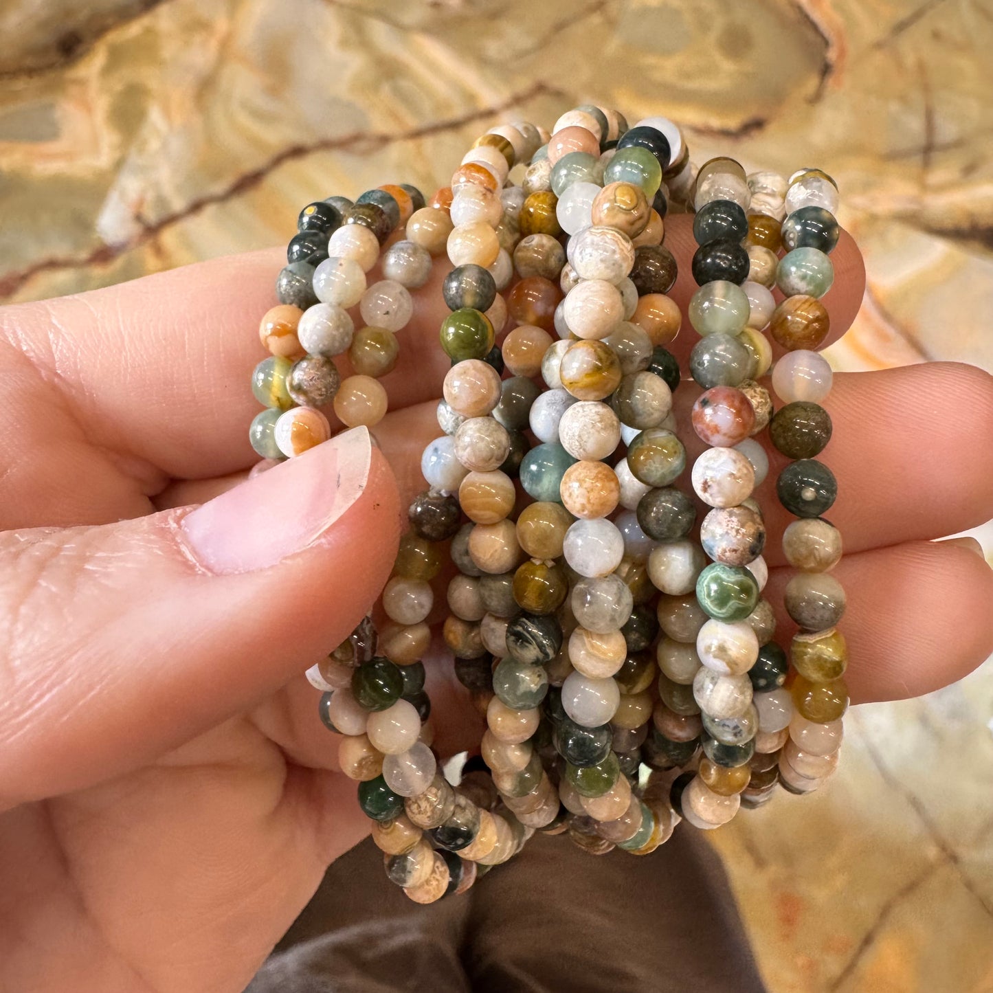 Pulsera Jaspe Oceánico 4mm