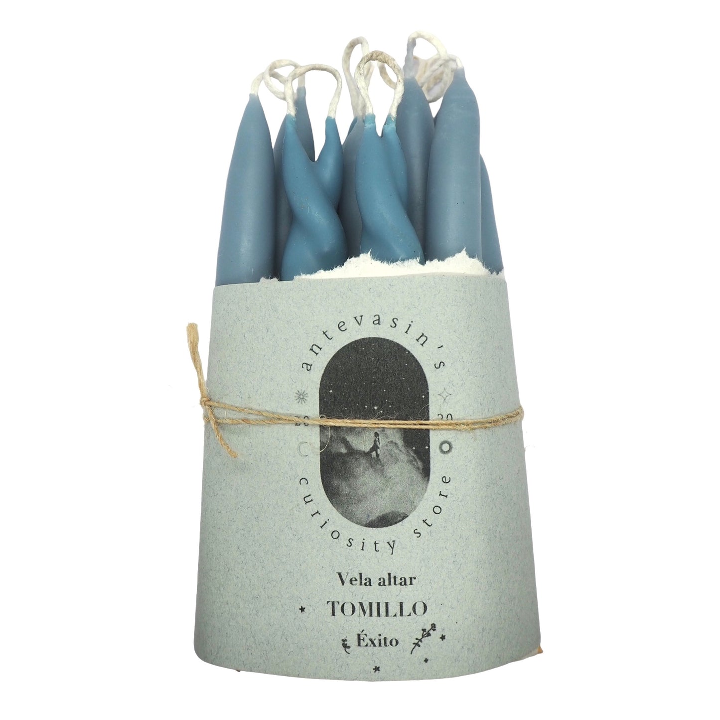 Vela ritual azul niebla TOMILLO (éxito) 15gr x 13cm