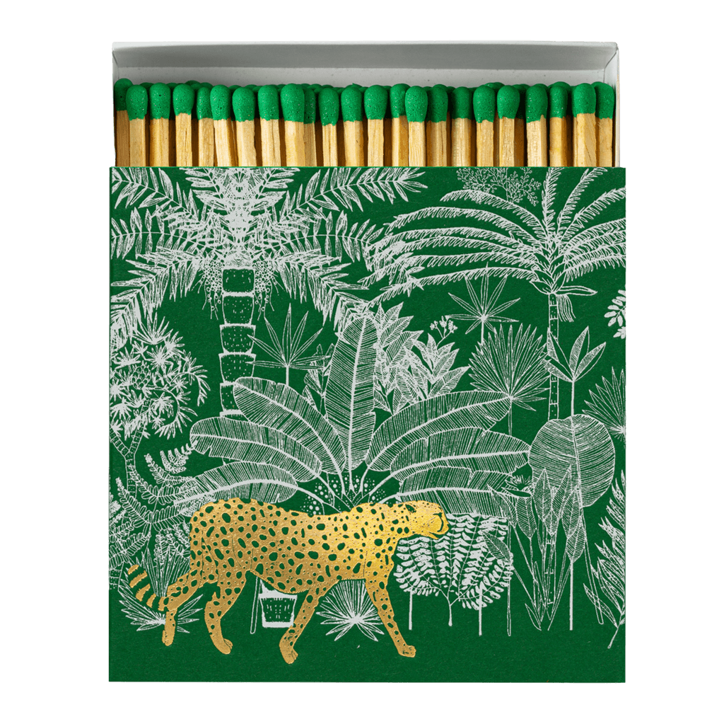 Cheetah in Jungle|Caja de cerillas verde