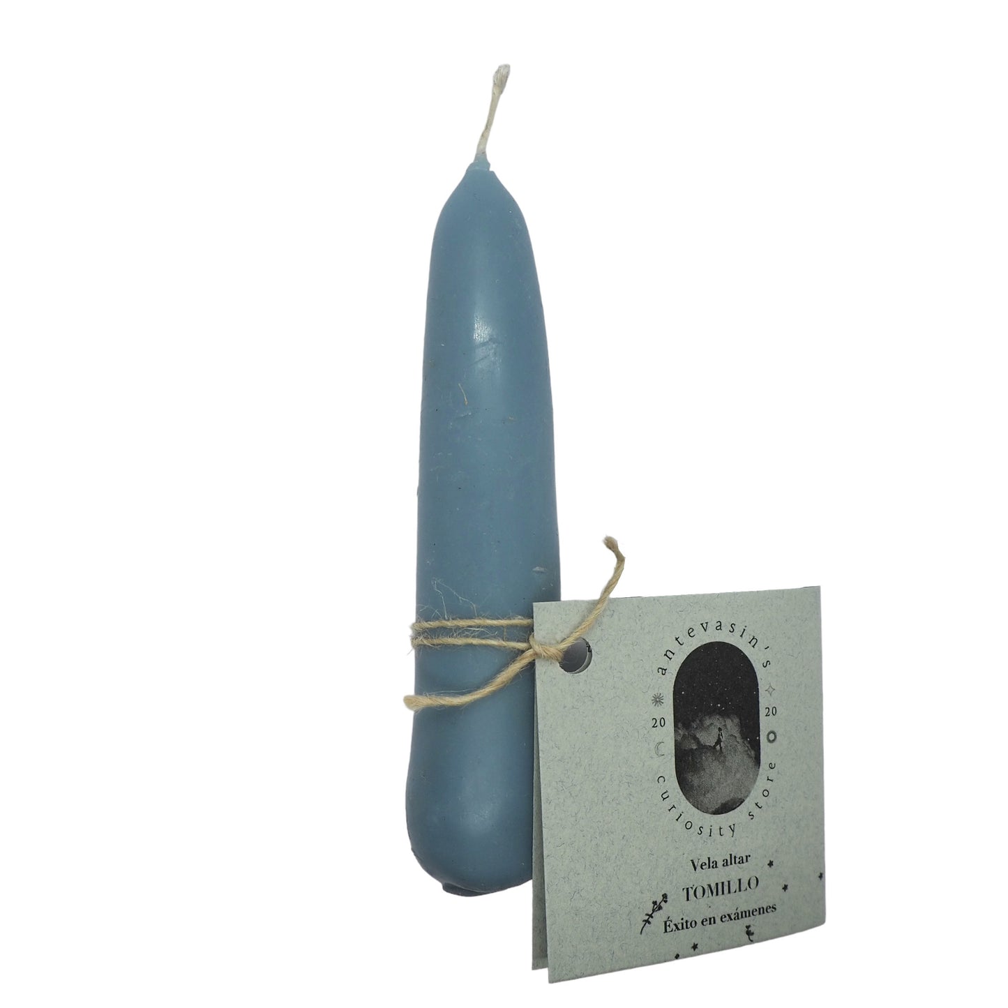 Vela ritual azul niebla TOMILLO (éxito) 40gr x 13cm