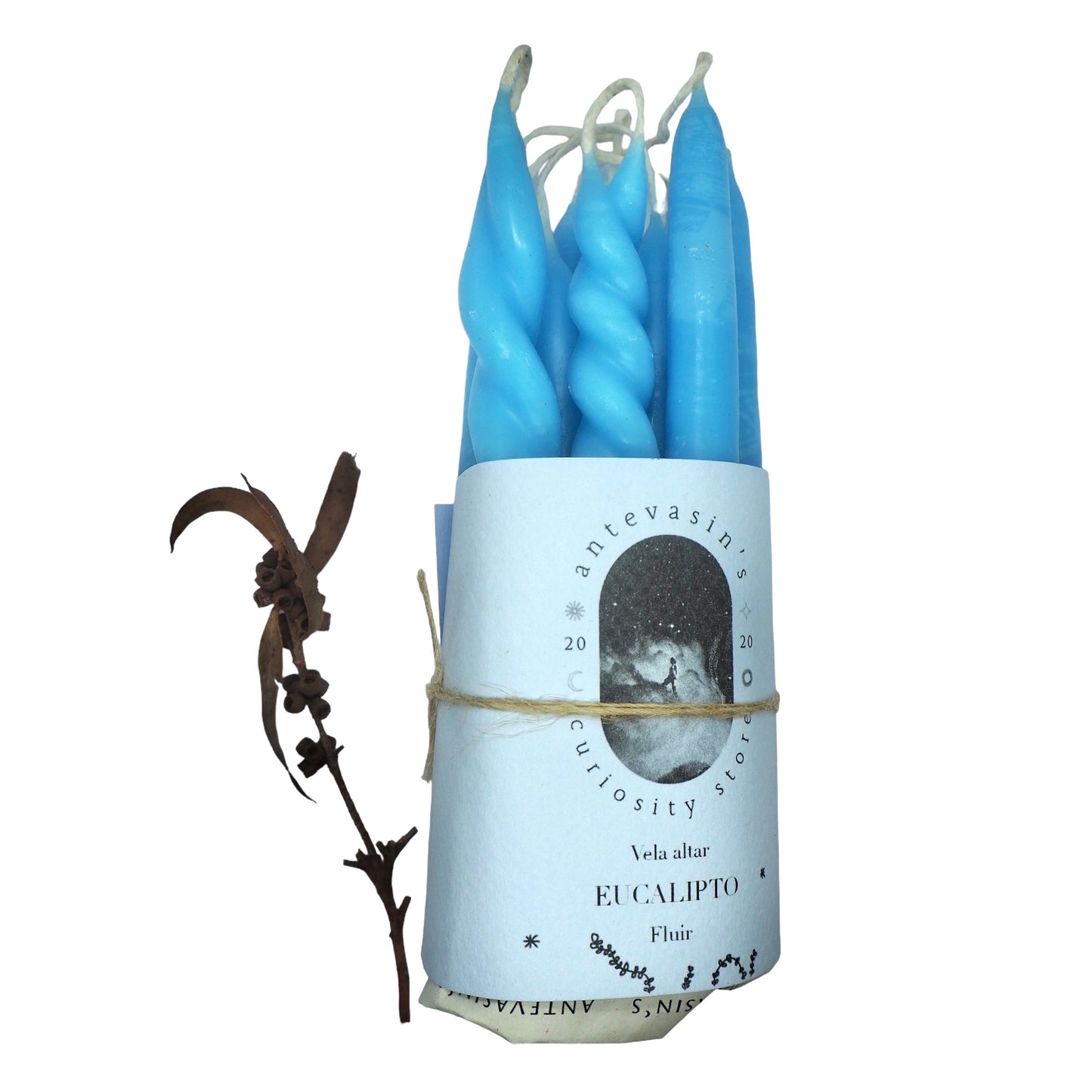 Vela ritual celeste EUCALIPTO 15gr x 13cm (fluir)