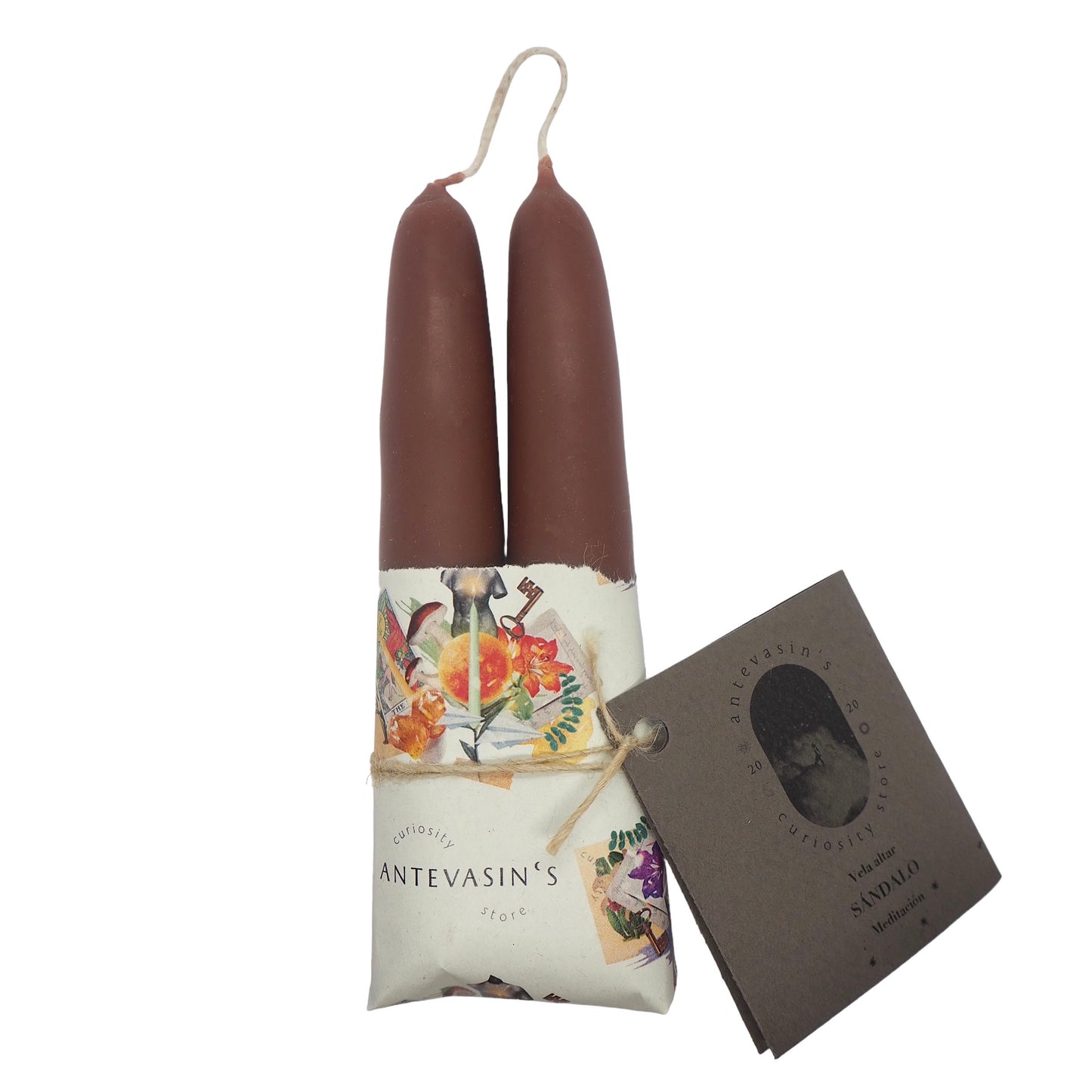Vela ritual marrón SÁNDALO (meditación) 40gr x 13cm