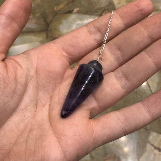Péndulo Amatista gota lisa
