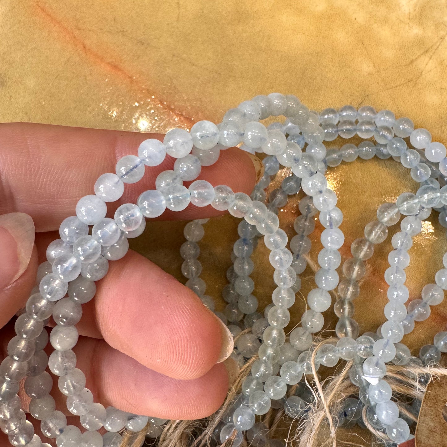Pulsera Aguamarina 4 mm