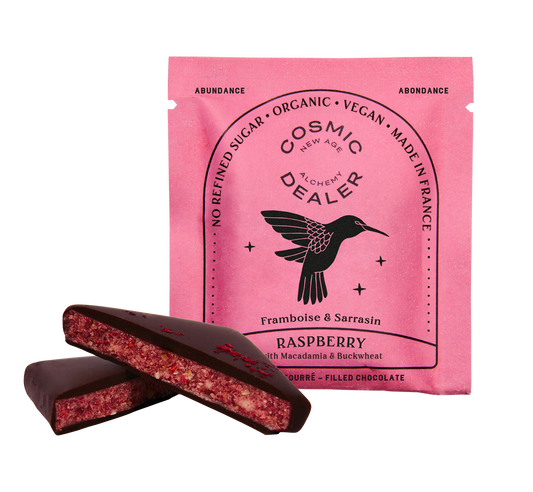 Chocolate suelto (una unidad) de frambuesa, trigo sarraceno & Macadamia