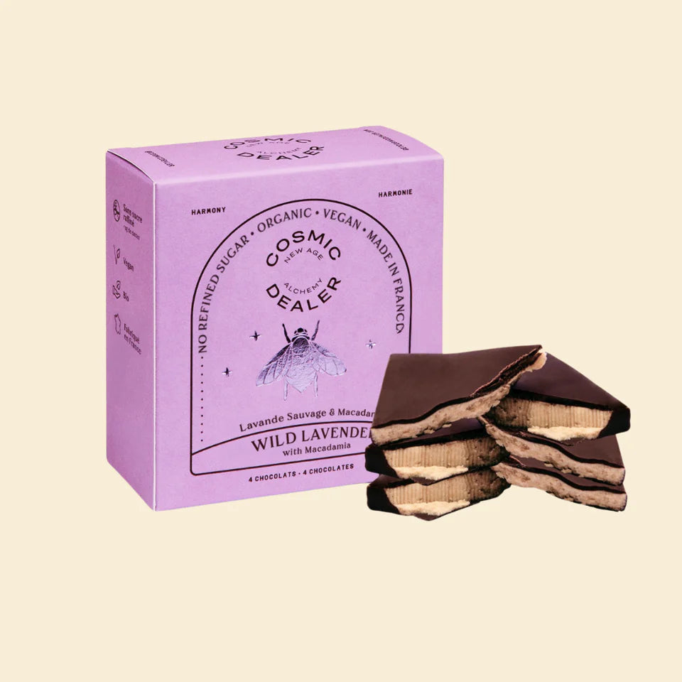Caja 4 Chocolates de Lavanda salvaje & Macadamia