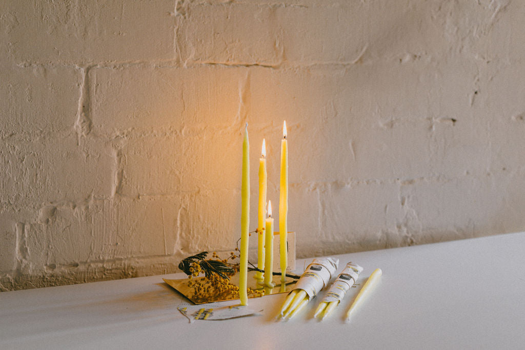 Vela ritual amarilla MIMOSA larga fina