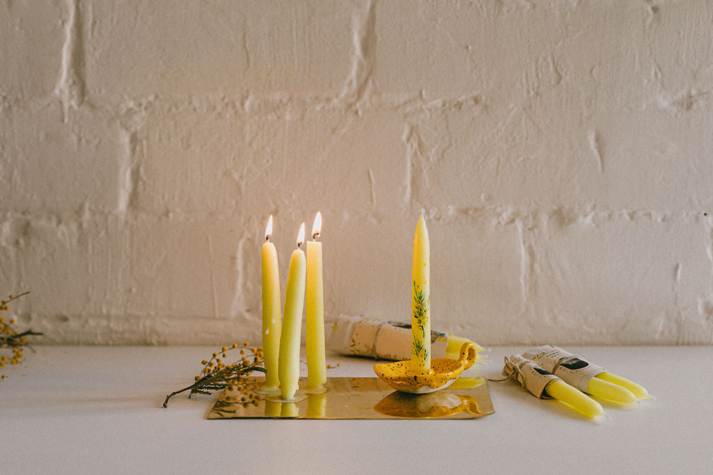 Vela ritual amarilla MIMOSA 15gr x 13cm (felicidad y alegría)