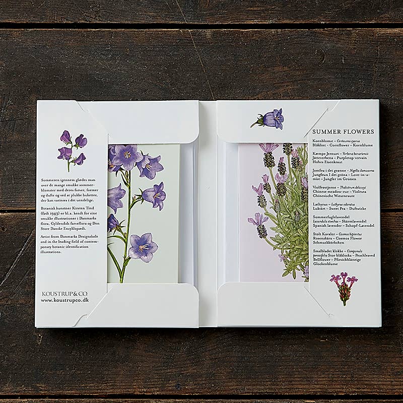 Carpeta flores verano 8 tarjetas con 8 sobres