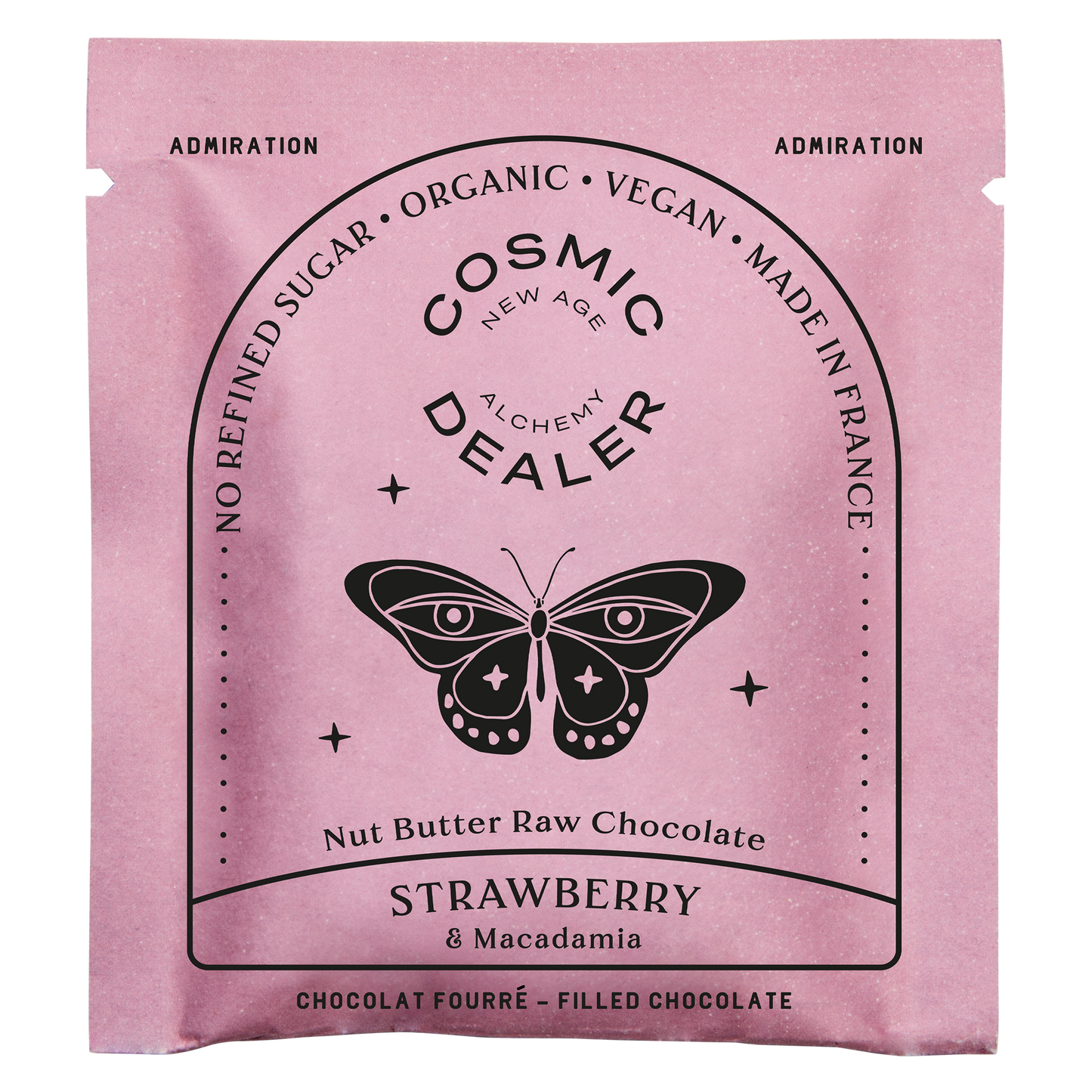 Caja de 4 chocolates con mantequilla de frutos secos: Fresa y Macadamia