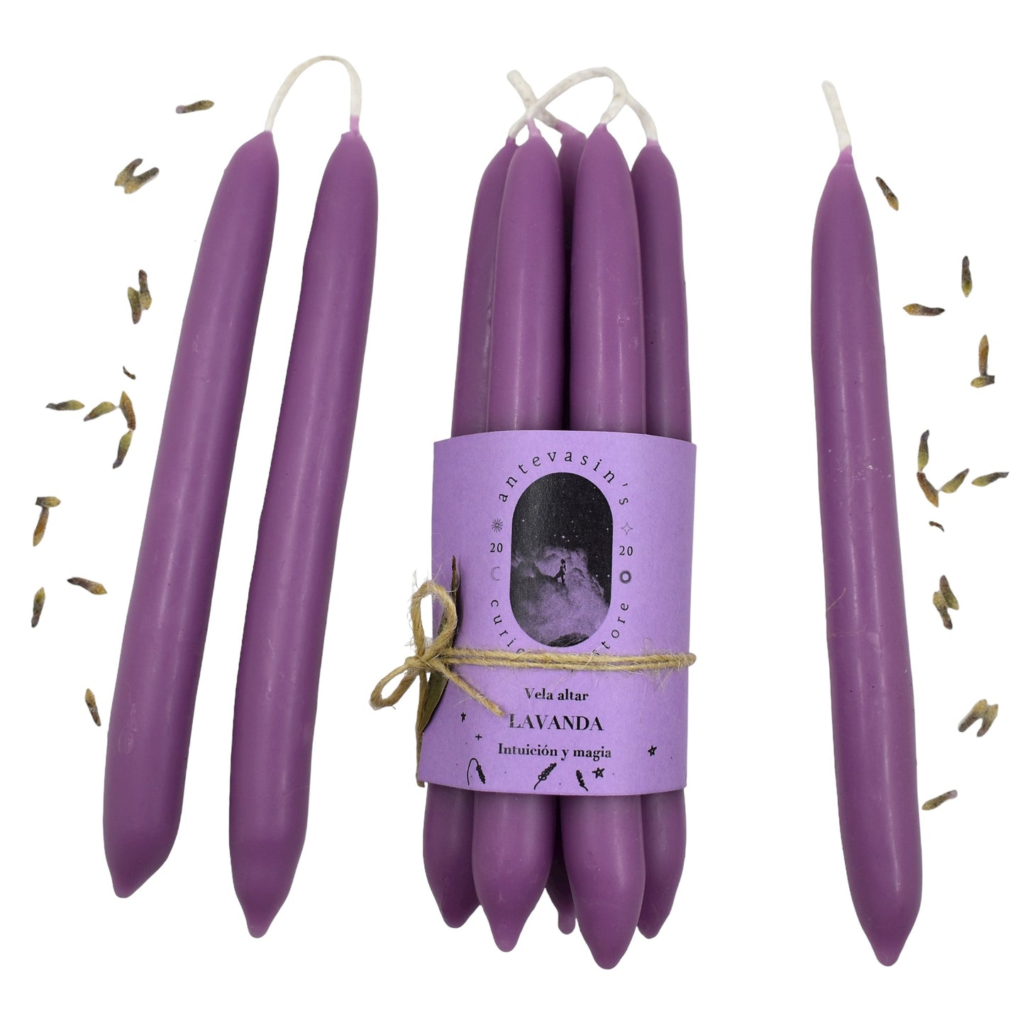 Vela ritual morada LAVANDA (intuición) 15gr x 13cm