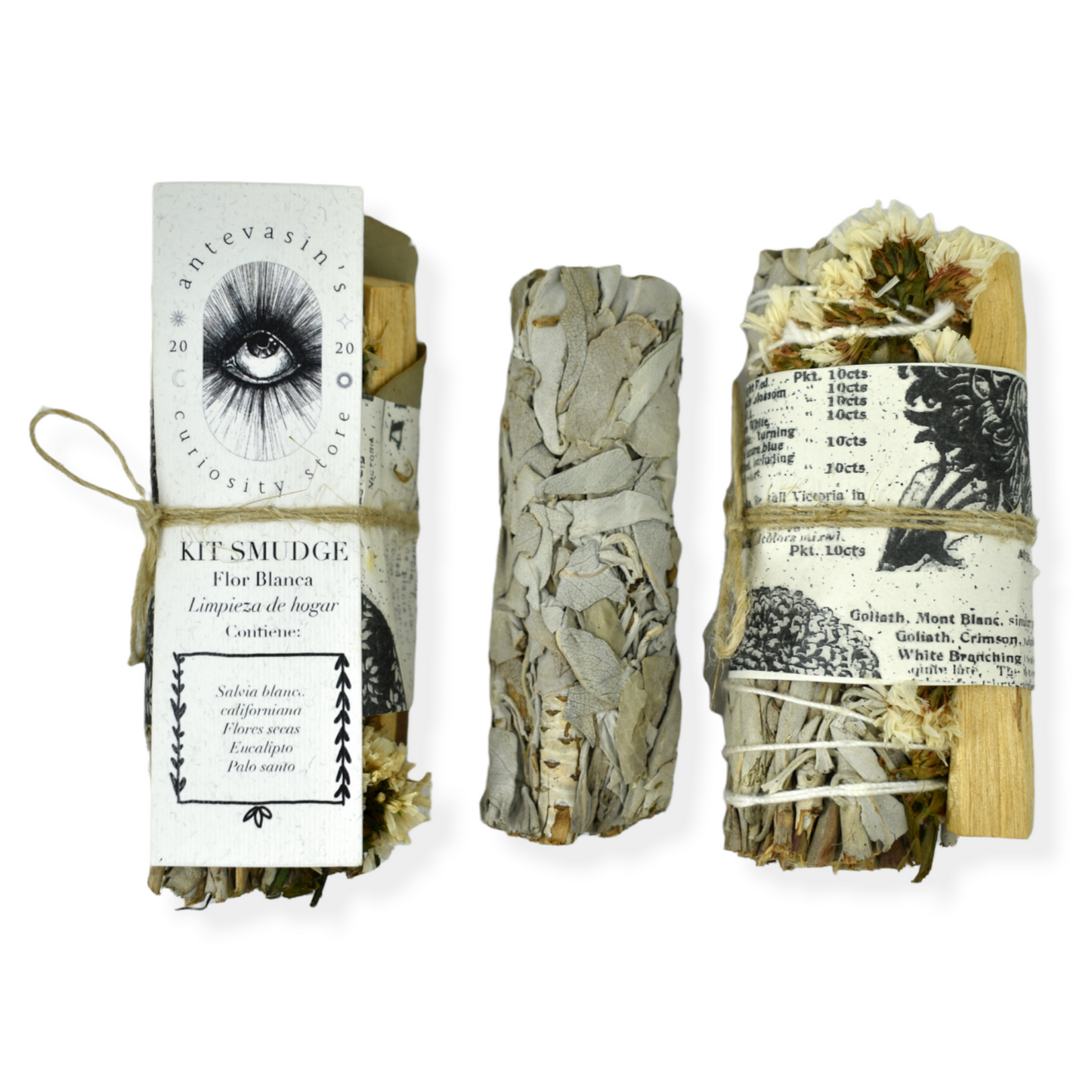 Kit smudge Flor Blanca - LIMPIEZA DE HOGAR