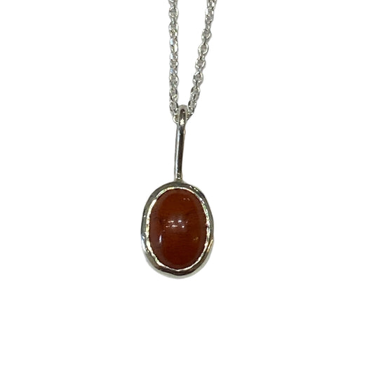 Colgante jaspe rojo plata sencillo