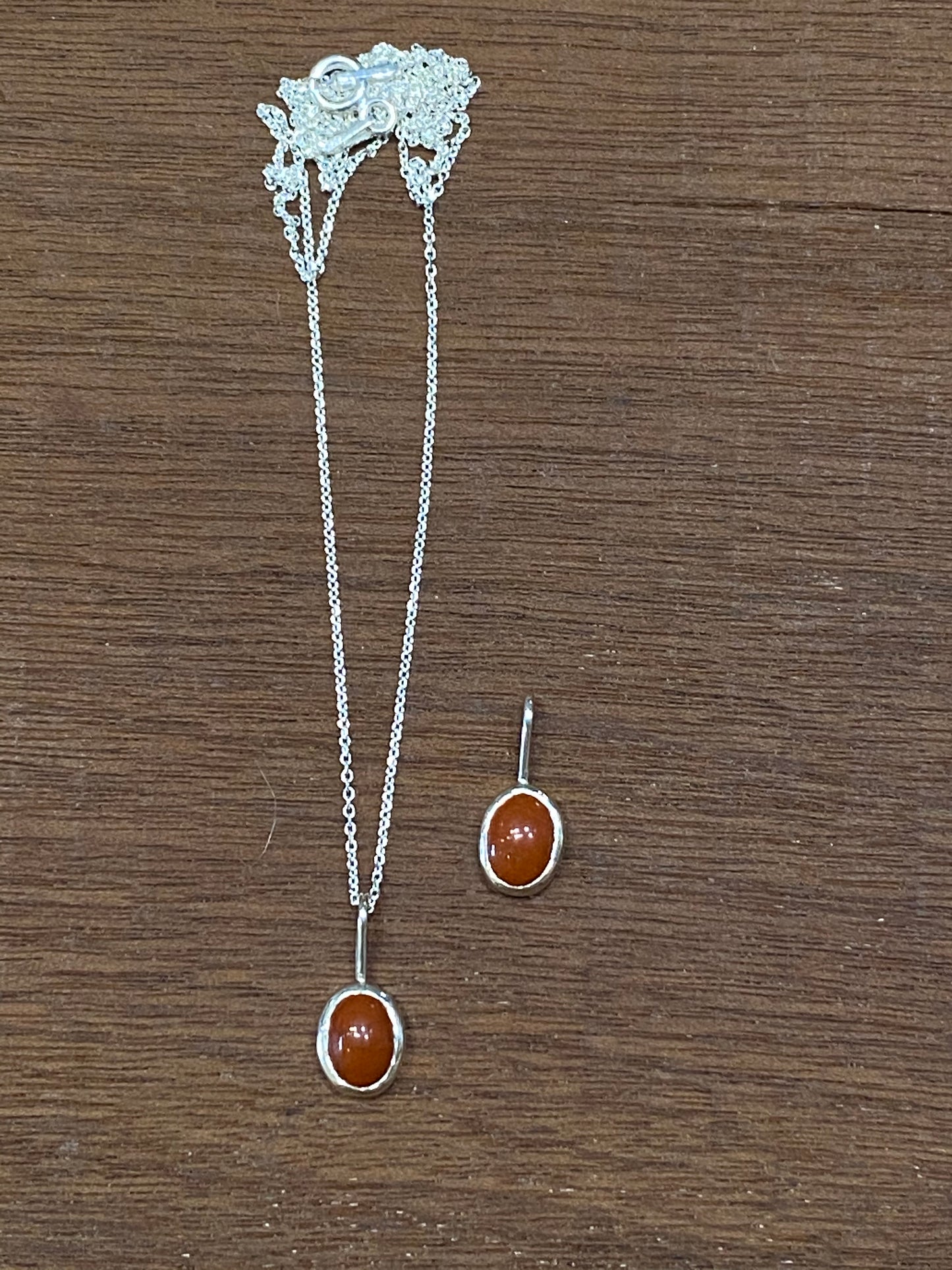 Colgante jaspe rojo plata sencillo