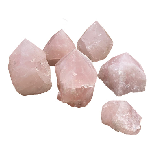 Cuarzo rosa punta semipulida