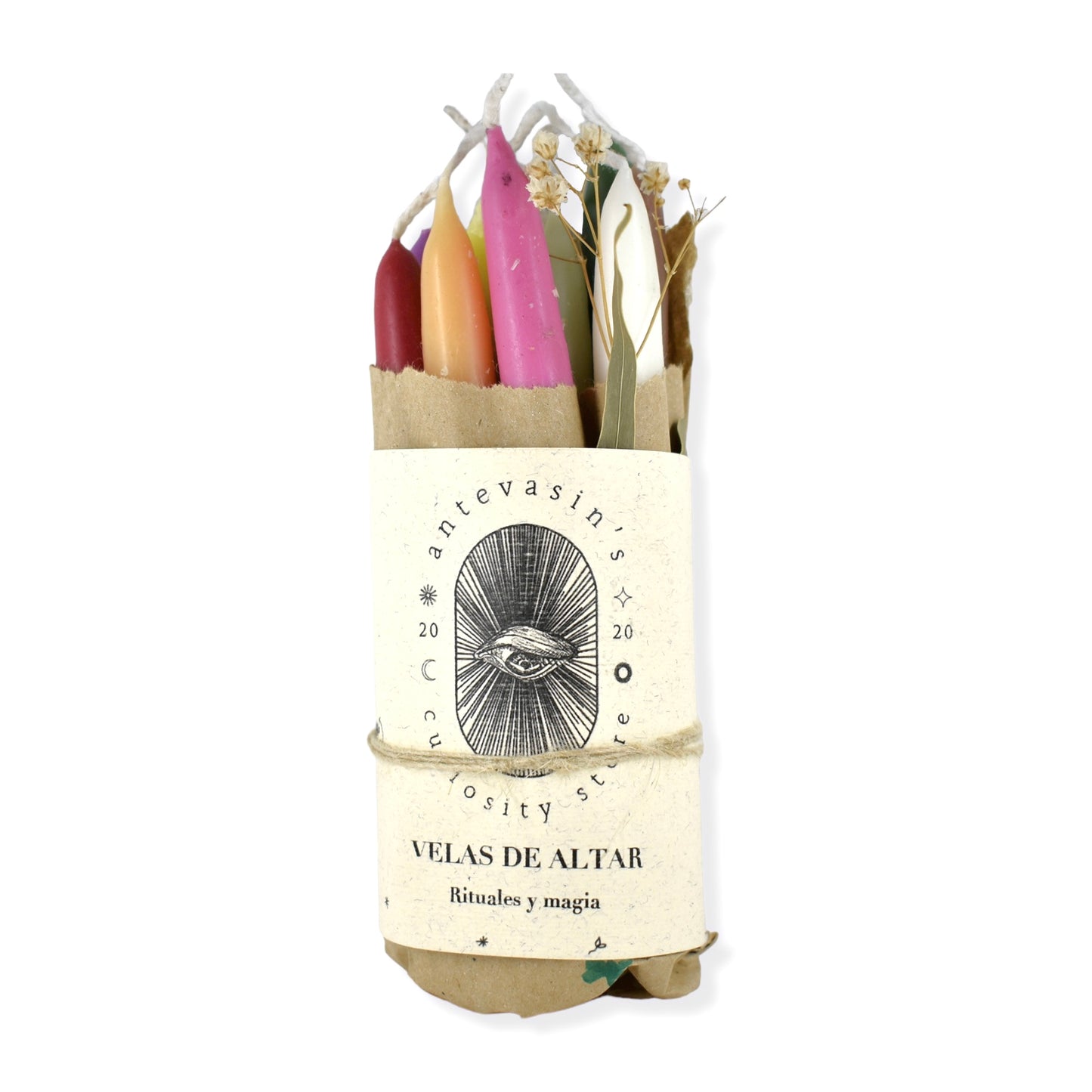 Pack 12 velas de altar para rituales 15gr x 13cm