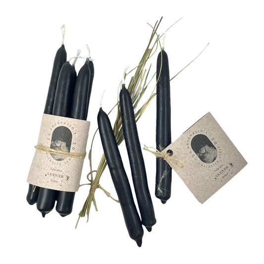 Vela ritual negra VETIVER (Dejar ir)  15gr x 13cm