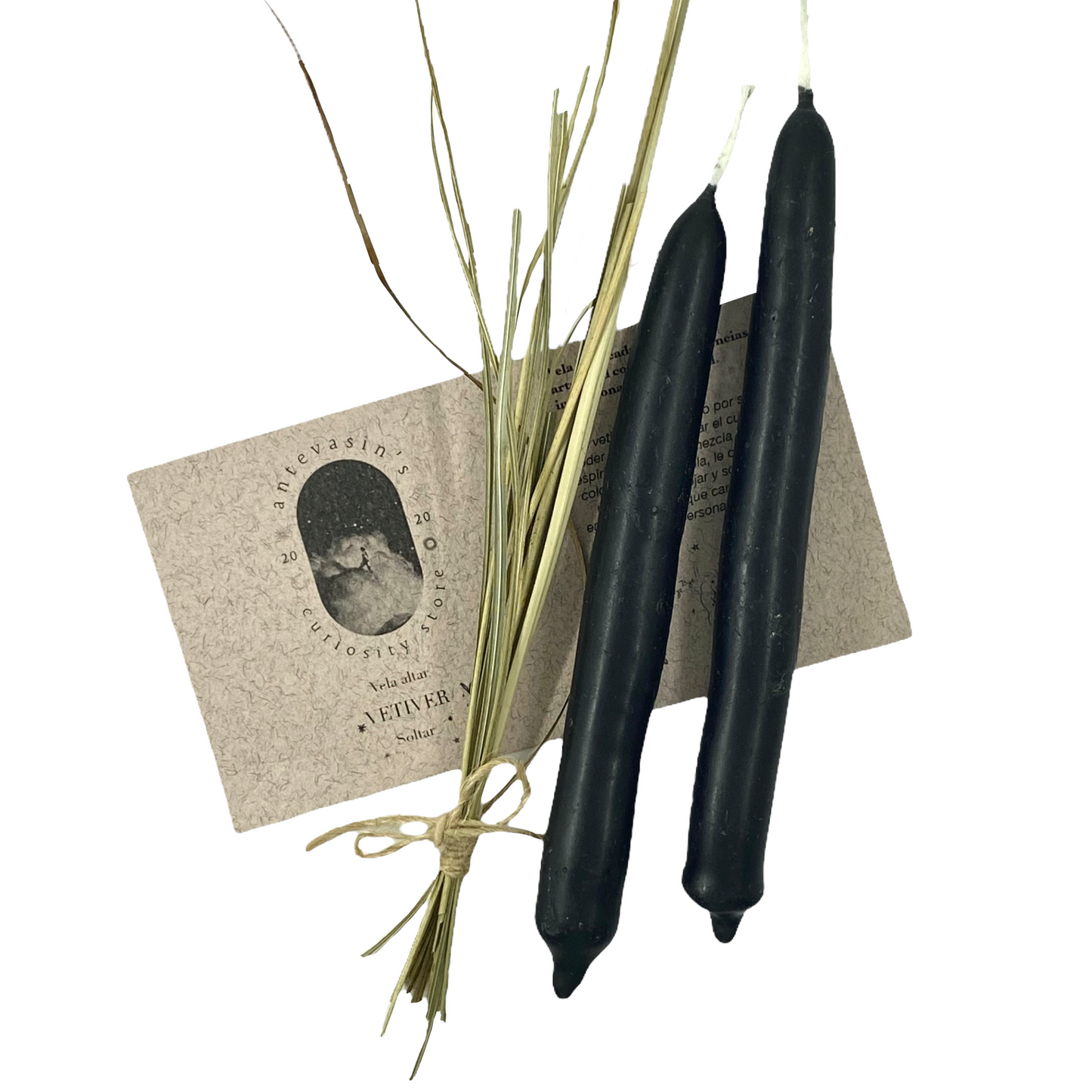 Vela ritual negra VETIVER (Dejar ir) 15gr x 13cm