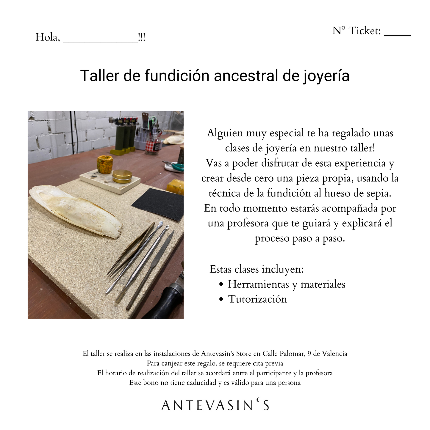 Taller de fundición al hueso de sepia