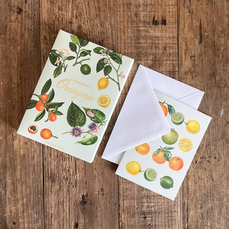 Carpeta de tarjetas Orangerie - 8 tarjetas con sobres (alemán)