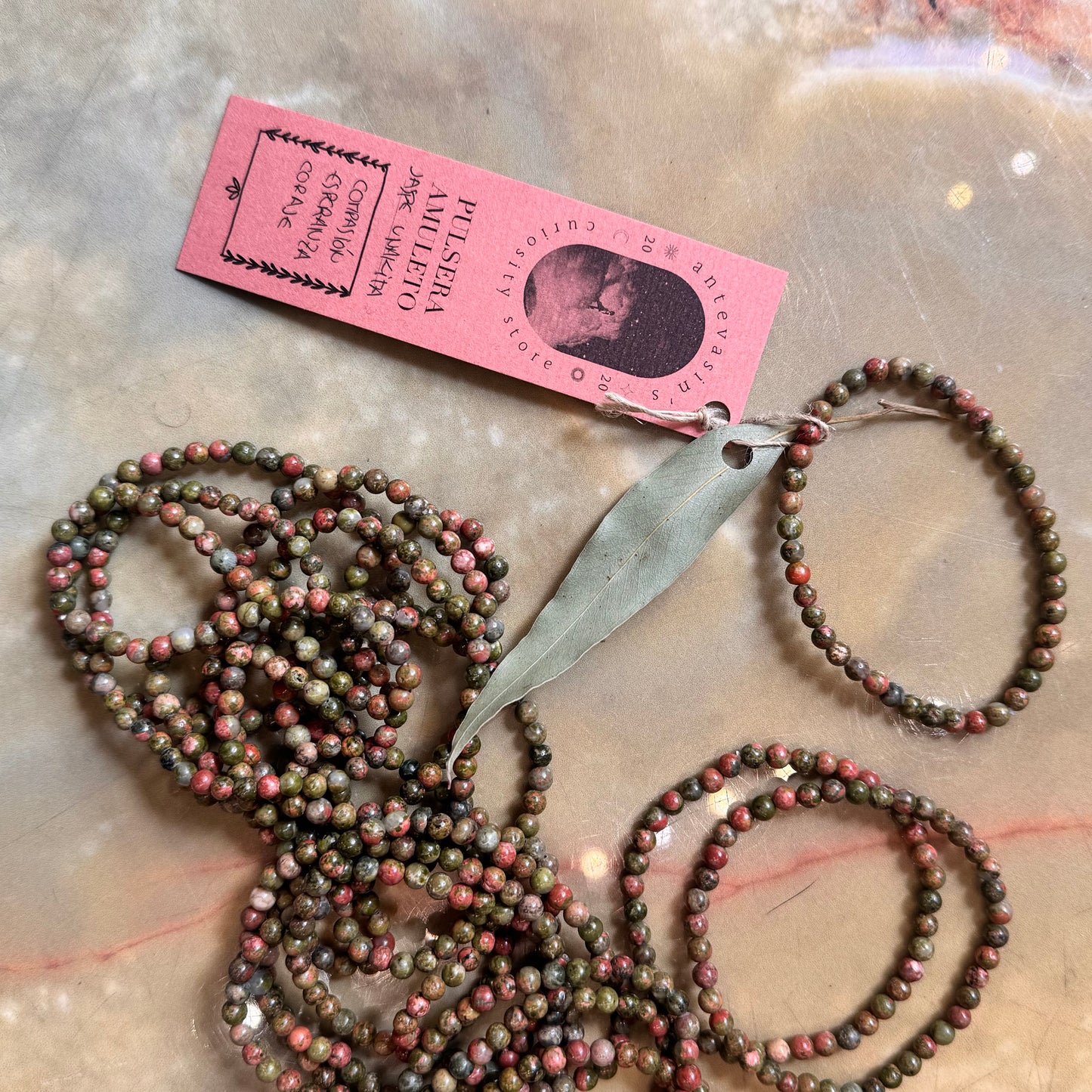 Pulsera cuentas Jaspe unakita