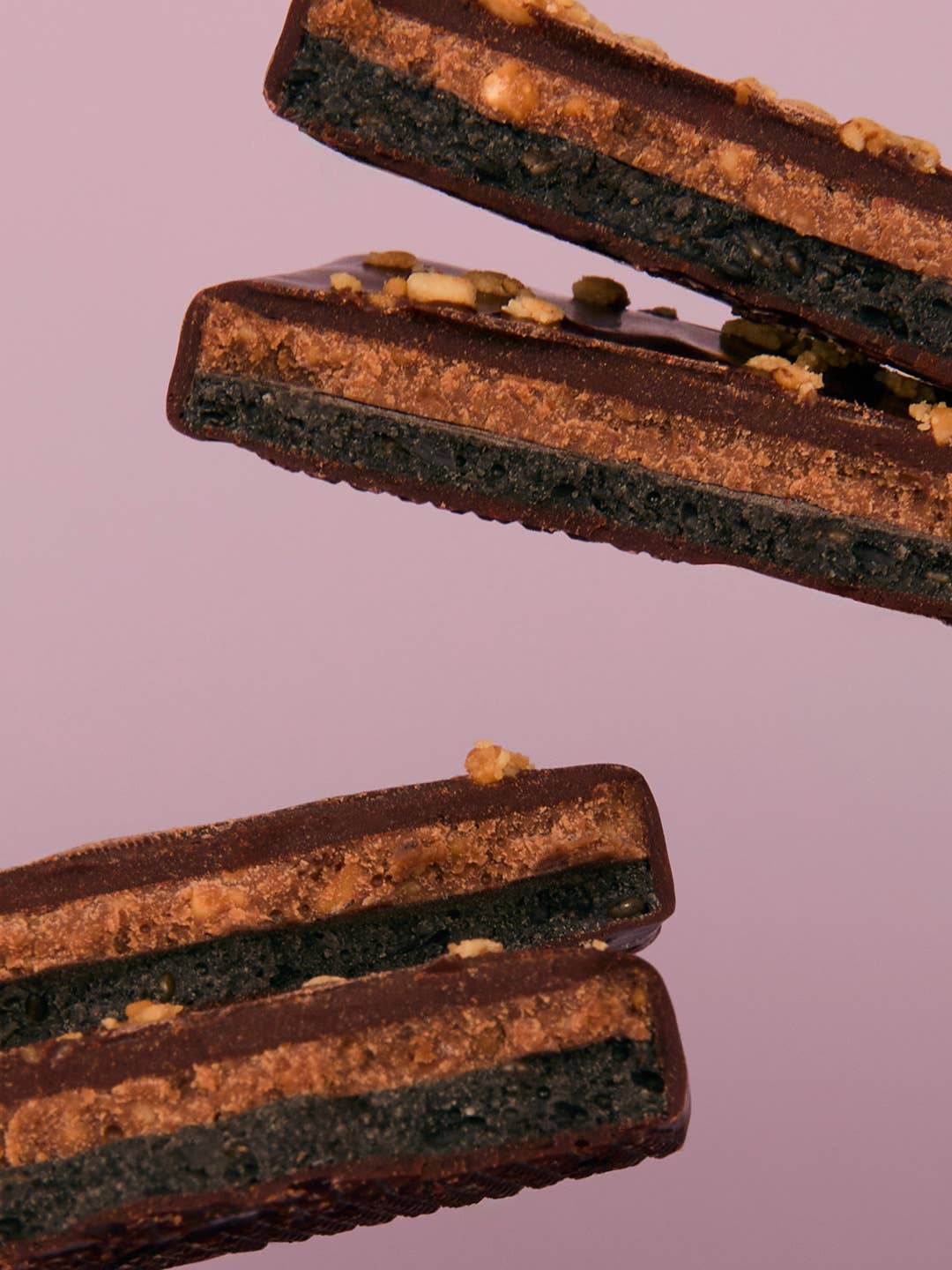 Chocolates de doble capa con cremas de frutos secos – Crema de cacahuete y tahini