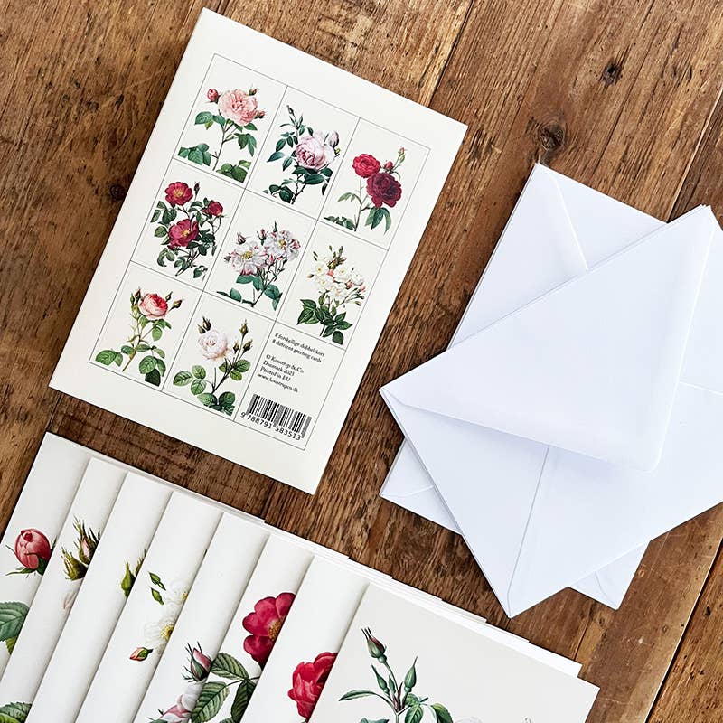 Carpeta de tarjetas Rosas Históricas 8 tarjetas con 8 sobres