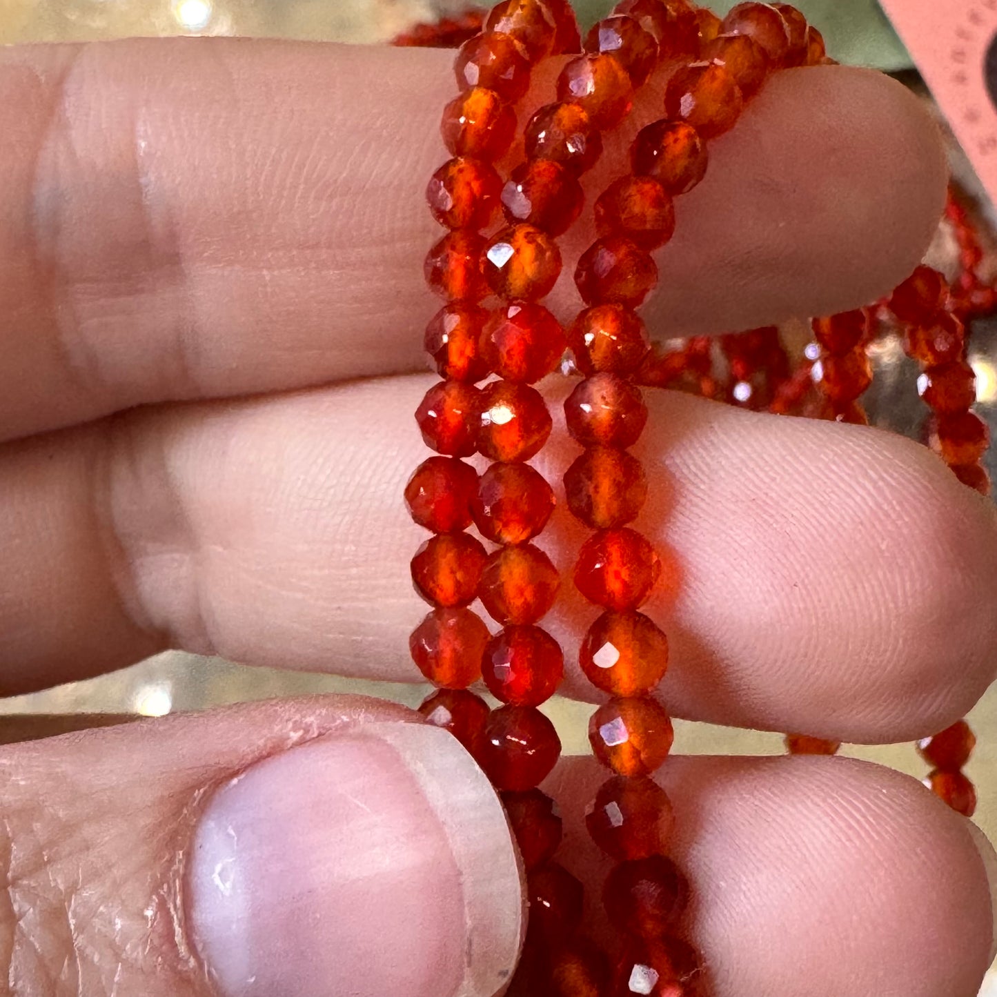 Pulsera Cornalina Facetada 4 mm