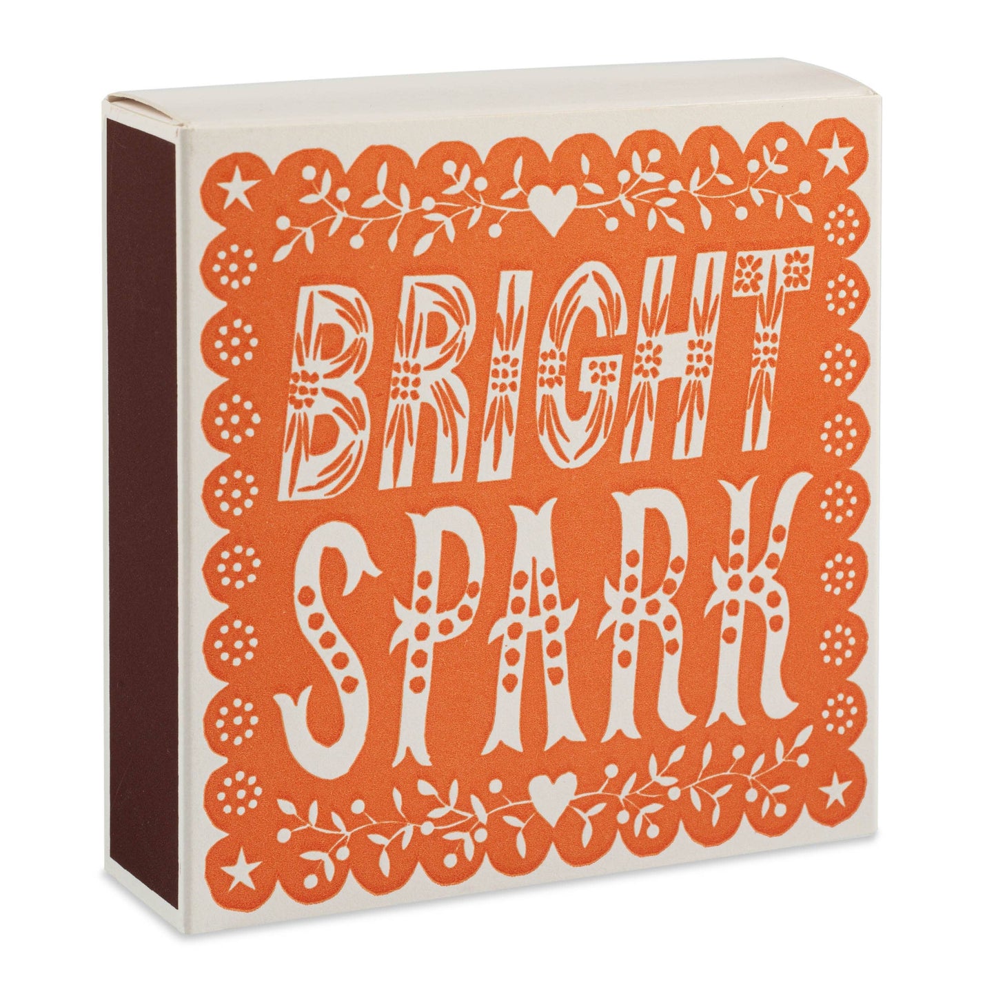 Bright Spark | Luxury matches caja naranja papel picado