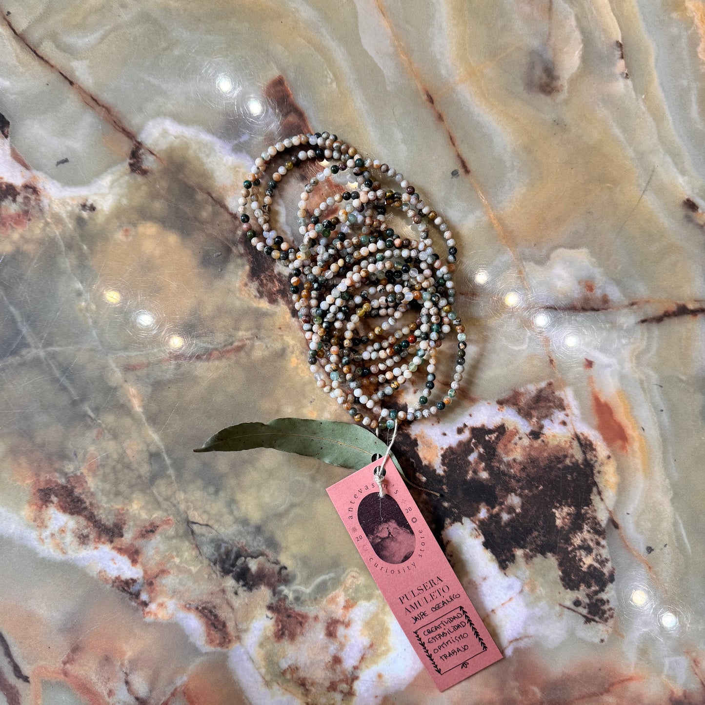 Pulsera Jaspe Oceánico 4mm