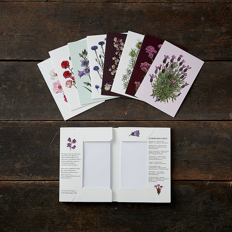 Set de tarjetas Flores de verano - 8 tarjetas con sobres (alemán)