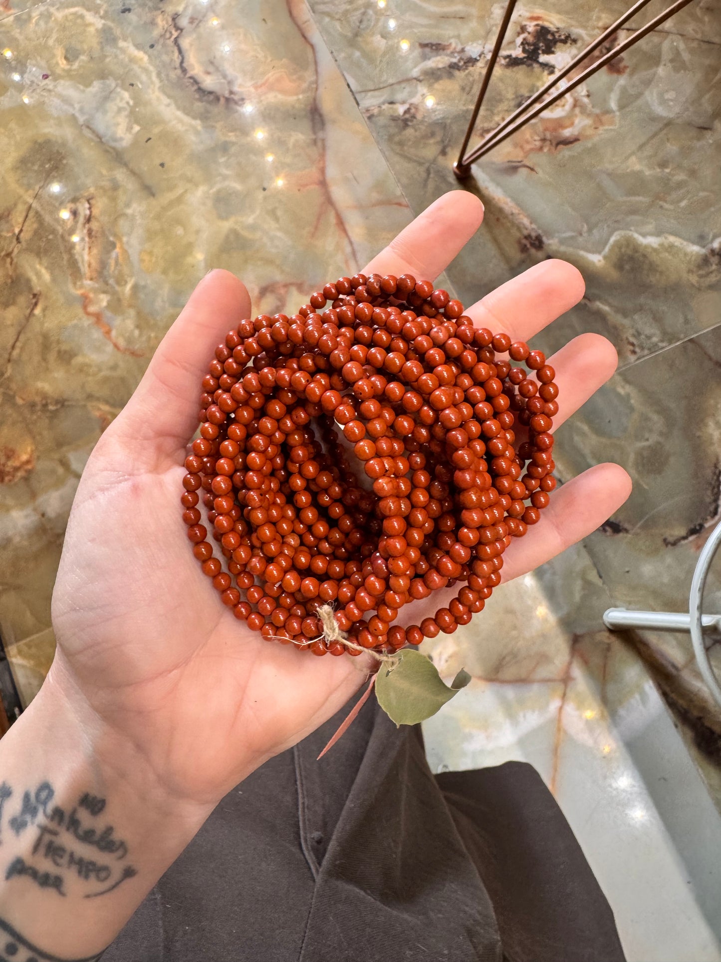 Pulsera jaspe rojo 4mm