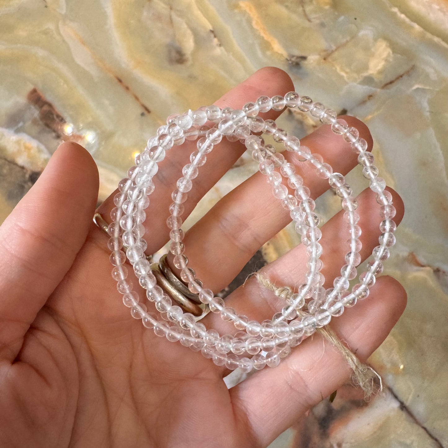 Pulsera Cuarzo Transparente 4mm
