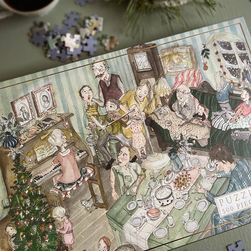 Puzzle Family Christmas de 500 piezas. Hecho en Europa