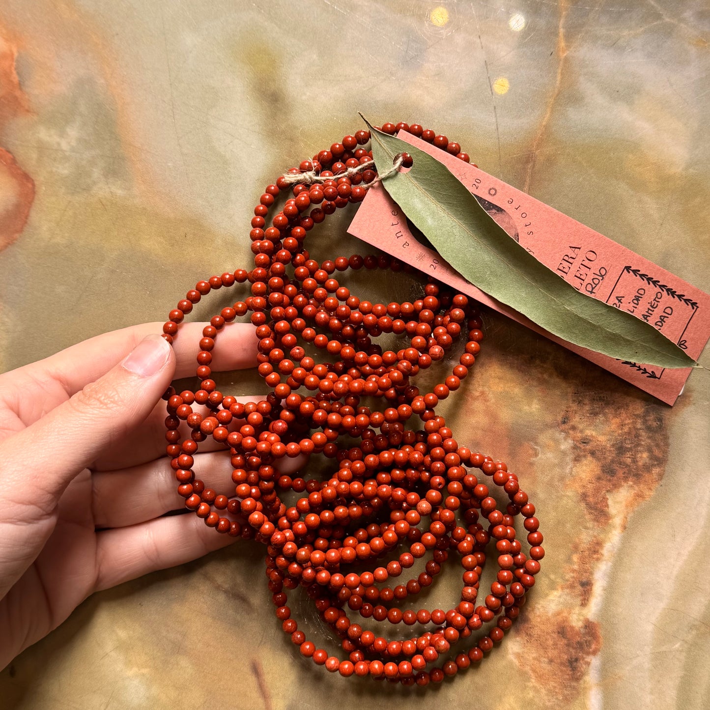 Pulsera jaspe rojo 4mm