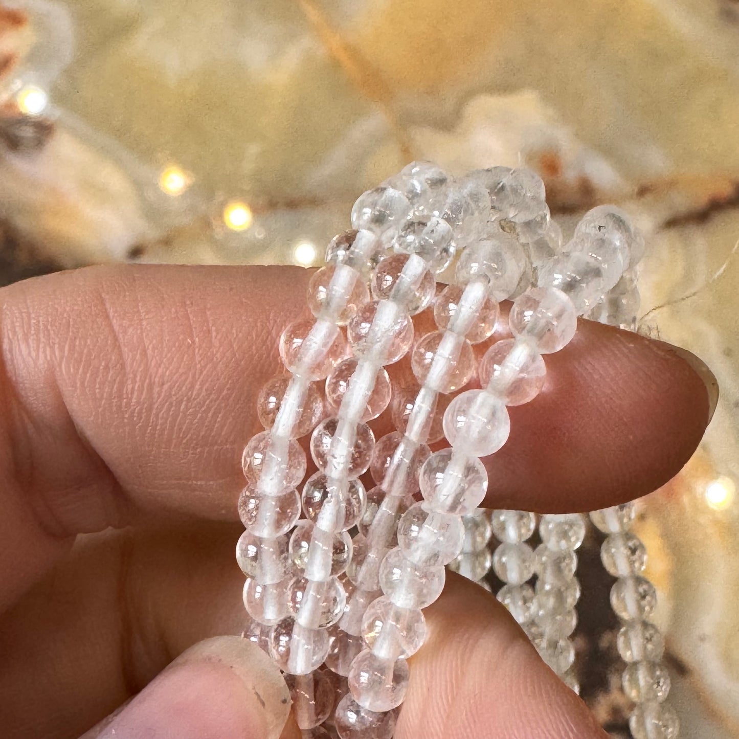 Pulsera Cuarzo Transparente 4mm