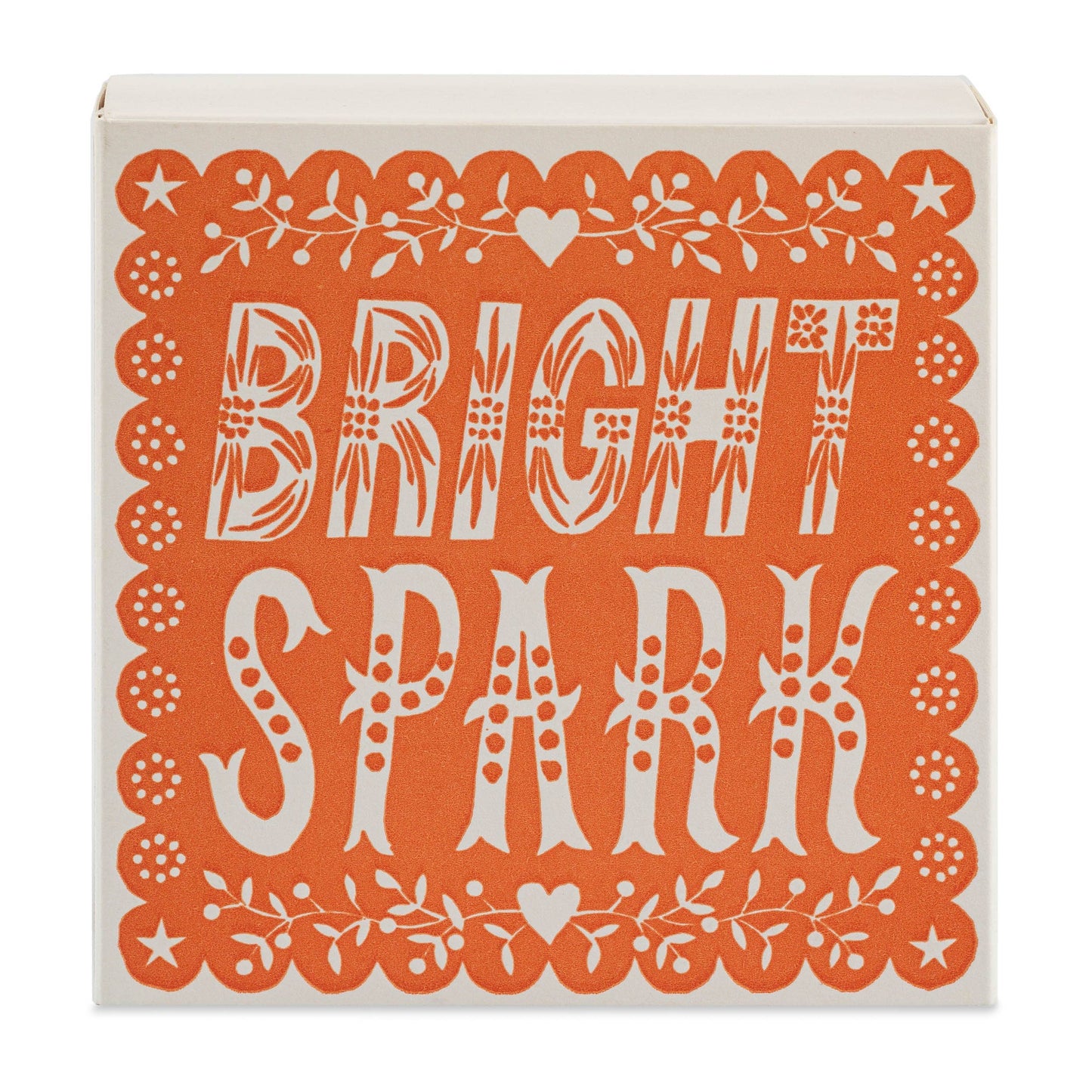 Bright Spark | Luxury matches caja naranja papel picado