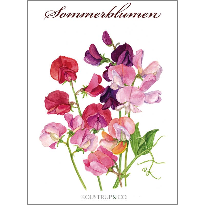 Set de tarjetas Flores de verano - 8 tarjetas con sobres (alemán)