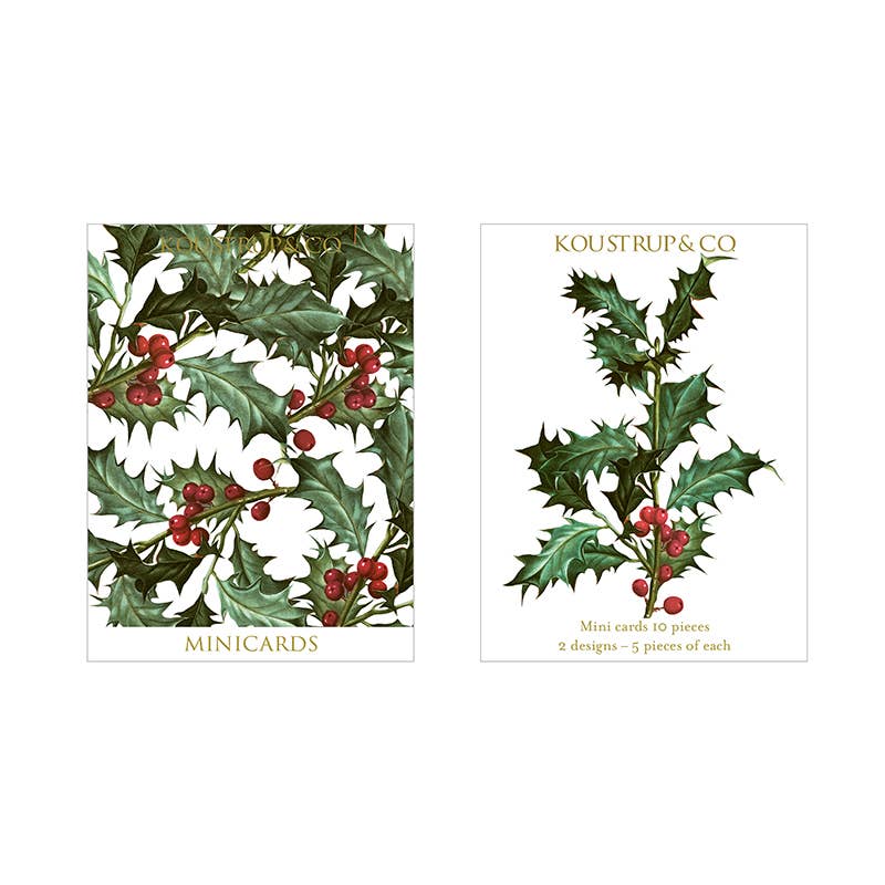 Mini tarjetas de Navidad - Acebo