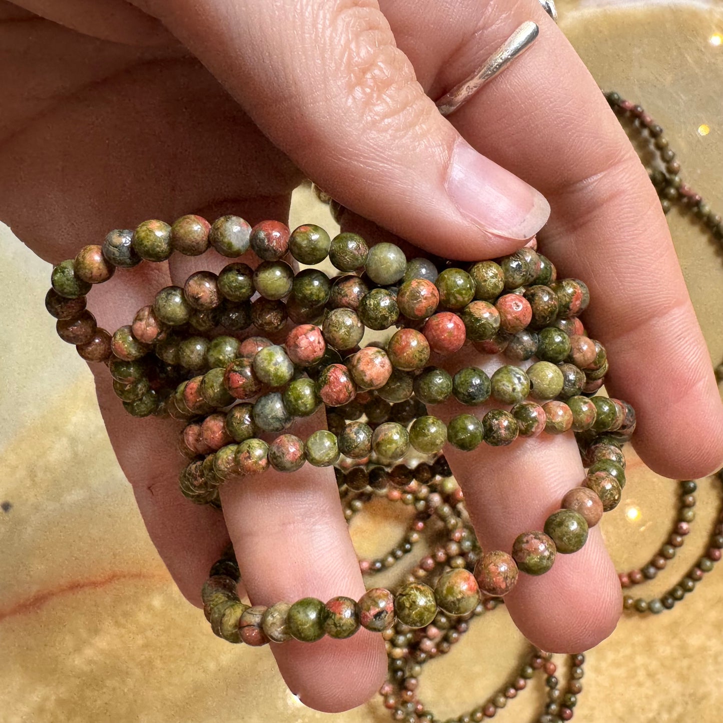 Pulsera cuentas Jaspe unakita