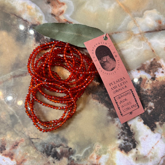 Pulsera Cornalina Facetada 4 mm