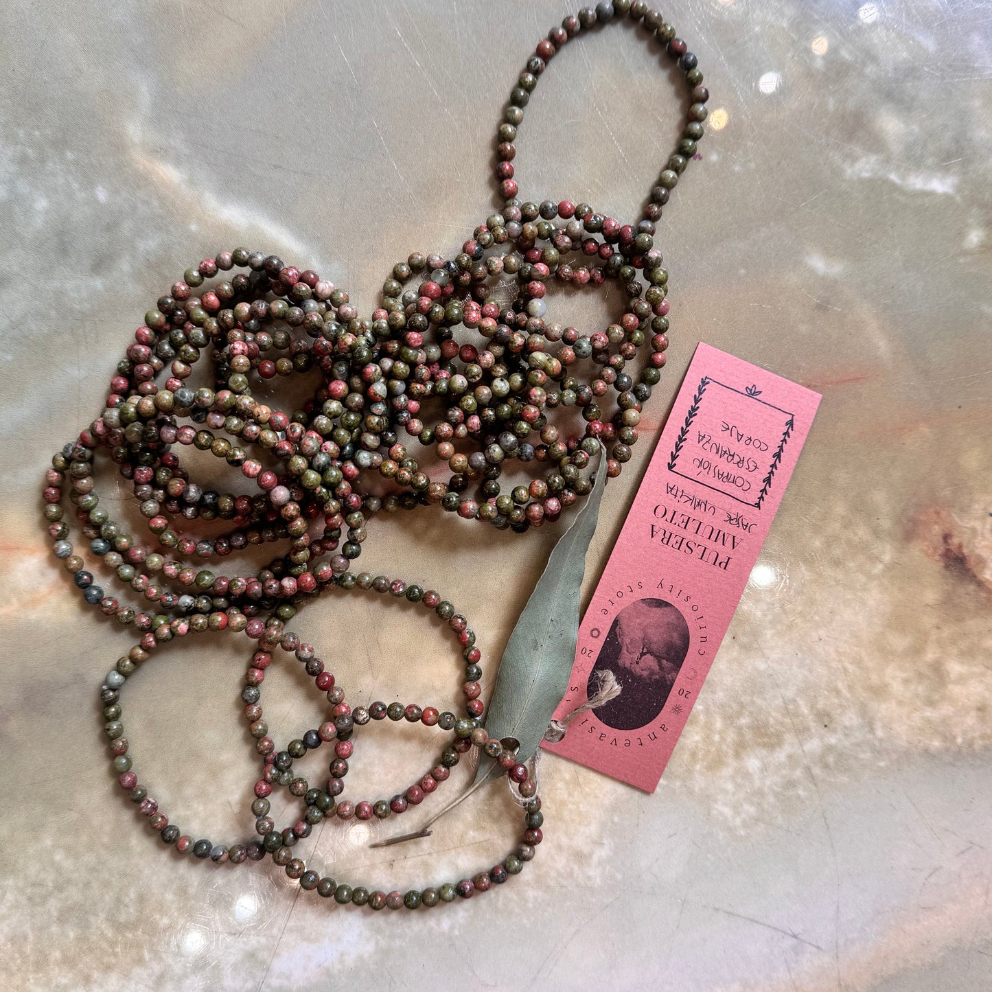 Pulsera cuentas Jaspe unakita