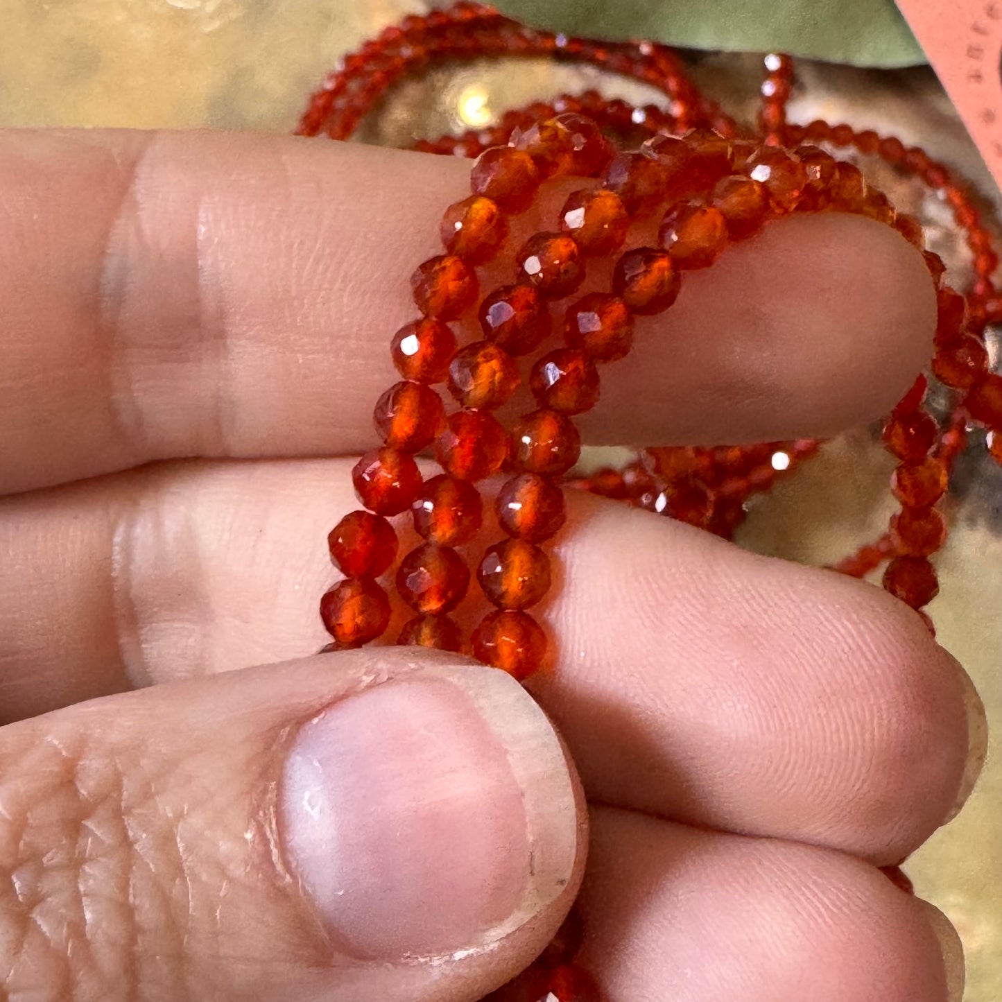 Pulsera Cornalina Facetada 4 mm
